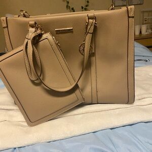 Anne Klein Tan Tote Bag Set